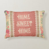 シャビーシックフローラホームスウィートホームリバーシブル アクセントクッション (正面)