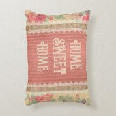 シャビーシックフローラホームスウィートホームリバーシブル アクセントクッション (正面(垂直))