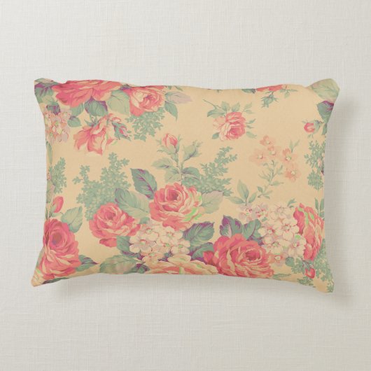 シャビーシックフローラホームスウィートホームリバーシブル アクセントクッション (裏面)