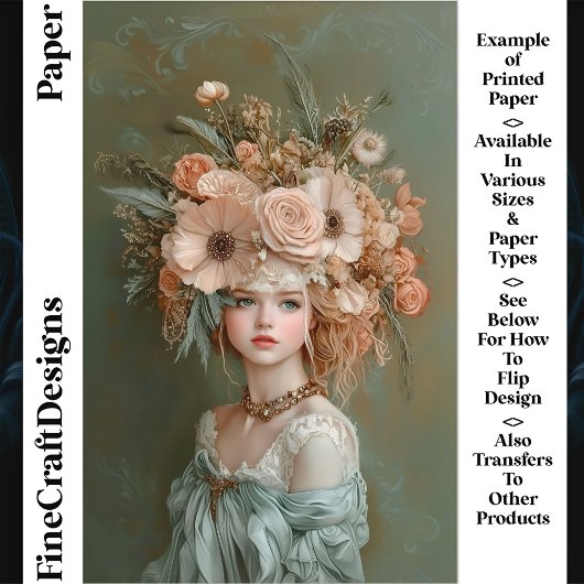 シャビーシックフローラポートレートCN1スクラップブック紙