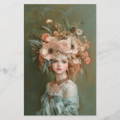 シャビーシックフローラポートレートCN1スクラップブック紙 (正面)