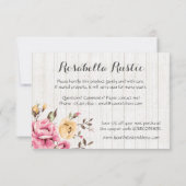 シャビーシックフローラ素朴ウッドヴィンテージありがとう サンキューカード (裏面)