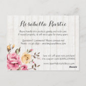 シャビーシックフローラ素朴ウッドヴィンテージありがとう ポストカード (裏面)