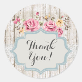 シャビーシックフローラ素朴ウッドヴィンテージありがとう ラウンドシール