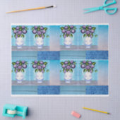 シャビーシックフローラ花瓶ティッシュペーパーfor DIY 薄葉紙 (クラフト)