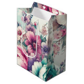 シャビーシックフローラ誕生日 ミディアムペーパーバッグ (正面アングル)