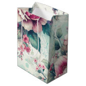 シャビーシックフローラ誕生日 ミディアムペーパーバッグ (裏面アングル)