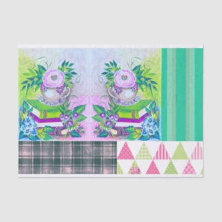 シャビーシックブックテーマフローラティッシュペーパー 薄葉紙