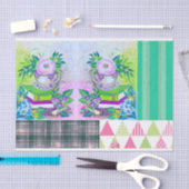 シャビーシックブックテーマフローラティッシュペーパー 薄葉紙 (クラフト)