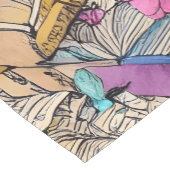 シャビーシックブックファイルイラストレーションテーブルランナー ショートテーブルランナー (コーナー)