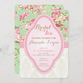 シャビーシックブライダルシャワーティーパーティの招待状 招待状 (正面/裏面)