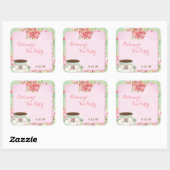 シャビーシックブライダルシャワーティーパーティーシール スクエアシール (シート)