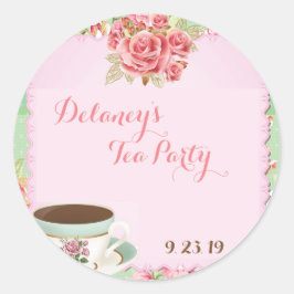 シャビーシックブライダルシャワーティーパーティーシール スクエアシール