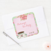シャビーシックブライダルシャワーティーパーティーシール スクエアシール (封筒)