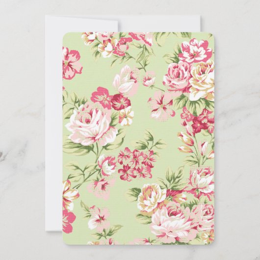 シャビーシックブライダルシャワーティー招待状 招待状 (裏面)