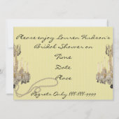 シャビーシックブライダルシャワー招待状ダマスクウォルパ 招待状 (裏面)