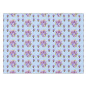 シャビーシックブルーギンガムパンジーフローラテーブルクロス テーブルクロス (正面(横))