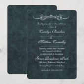 シャビーシックブルーダマスクヴィンテージリハーサルディナー 招待状 (正面/裏面)