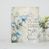 シャビーシックブルーフローラスクラップブック紙 (スタンド正面)