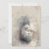 シャビーシックブルーベビークリブベビーシャワー招待状 招待状 (裏面)