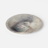 シャビーシックブルーベビーベッド ペーパープレート (アングル)