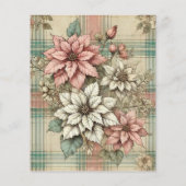 シャビーシックプレイドポインセティアススクラップブック紙 (裏面)