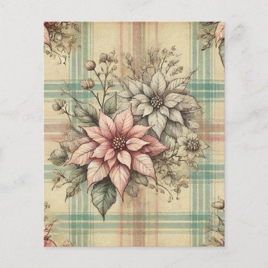 シャビーシックプレイドポインセティアススクラップブック紙 (正面)