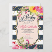 シャビーシックベビーシャワー招待状 | フローラ 招待状 (正面)