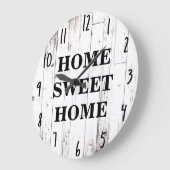 シャビーシックホワイトウッドファームハウス素朴キッチン ラージ壁時計 (傾斜)