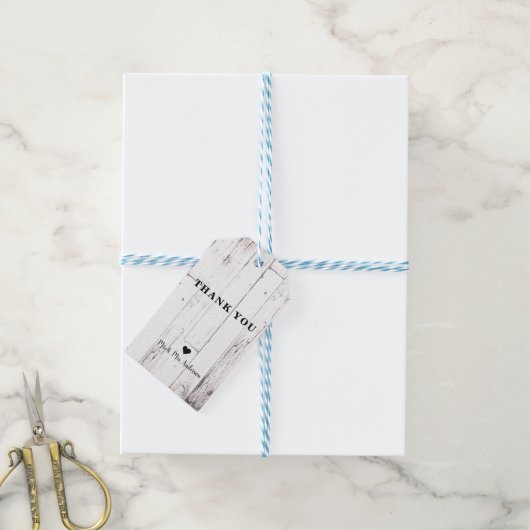 シャビーシックホワイトウッドファームハウス素朴バーンフェイバー ギフトタグ (より糸付き)