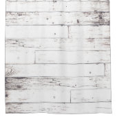 シャビーシックホワイトウッドファームハ素朴ウスハウス シャワーカーテン (正面)