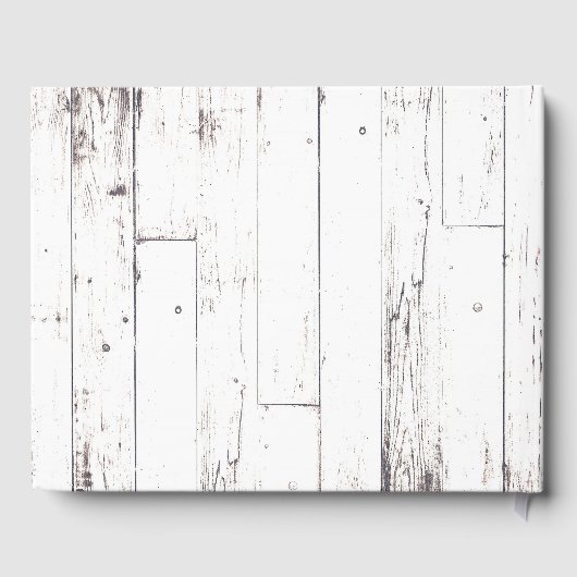 シャビーシックホワイトウッド素朴ファームハ結婚ウス ゲストブック (裏面)