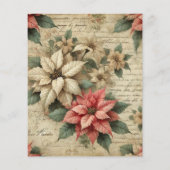 シャビーシックポインセチアonスクリプトスクラップブック紙 (裏面)