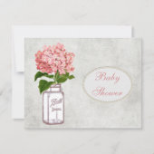 シャビーシックメイソンジャー&アイドランジアベビーシャワー 招待状 (正面)