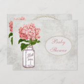 シャビーシックメイソンジャー&アイドランジアベビーシャワー 招待状 (正面/裏面)
