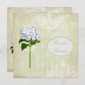 シャビーシックメイソンジャー&ハイドランジアブライダルシャワー 招待状 (正面/裏面)