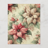 シャビーシックリネンポインセティアススクラップブック紙 (裏面)