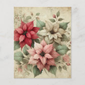 シャビーシックリネンポインセティアススクラップブック紙 (正面)