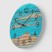 シャビーシックレトロ絵を描ウッド ラージ壁時計 (傾斜)