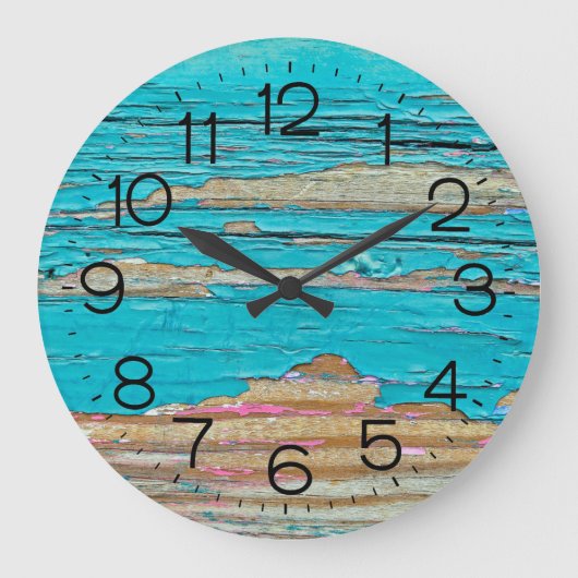 シャビーシックレトロ絵を描ウッド ラージ壁時計 (正面)