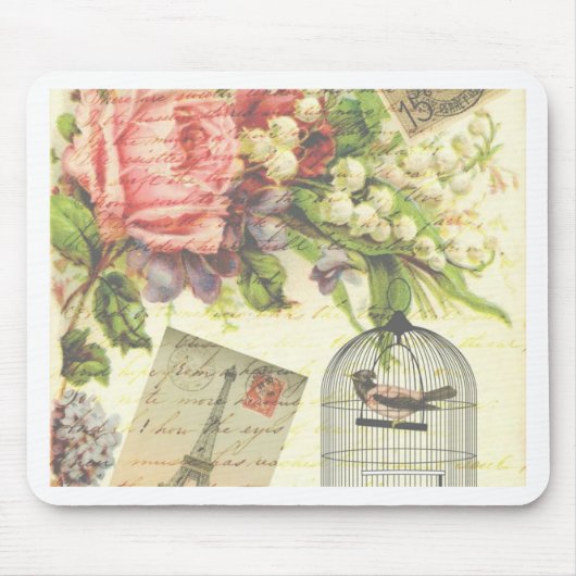 シャビーシックヴィンテージアートパリアクセサリーとギフト マウスパッド (正面)