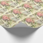 シャビーシックヴィンテージアートパリアクセサリーとギフト ラッピングペーパー (角)