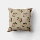 シャビーシックヴィンテージアートフラワーフェアリークッションピンク クッション (裏面)