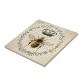 シャビーシック🐝ヴィンテージクイーンビーイラストレーション タイル (側面)