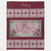 シャビーシックヴィンテージスタイル フリースブランケット (正面)