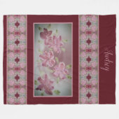 シャビーシックヴィンテージスタイル フリースブランケット (正面(横))