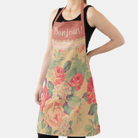 シャビーシックヴィンテージバラボンジュール エプロン (インサイチュ)