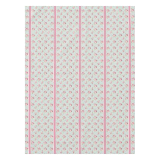 シャビーシックヴィンテージバラ水玉模様ファームハウス テーブルクロス (正面)