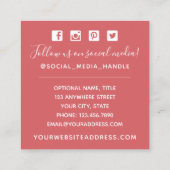 シャビーシックヴィンテージバラ金ゴールドストライプソーシャルメディア スクエア名刺 (裏面)