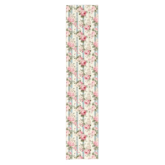 シャビーシックヴィンテージバラ ショートテーブルランナー (正面)